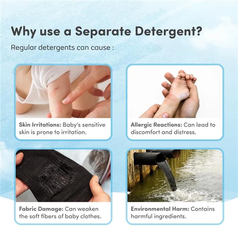Baby-Safe Liquid Detergent for Baby Clothes | Tough on stains | Gentle on clothes | Keeps Color & Softness Intact | Suitable for Front & Top Load Washing Machine | 1 litre - Pack of 4