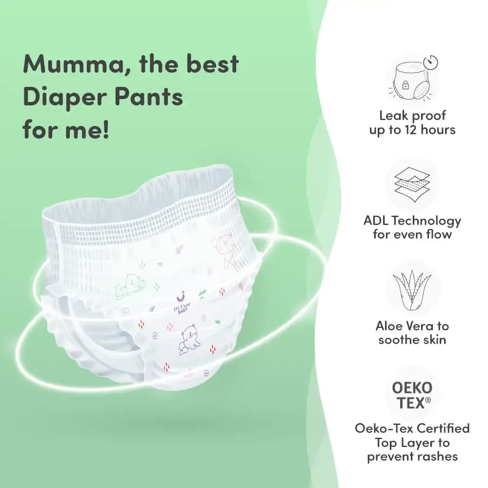 Baby Diaper Pants Small (S) Size 4-8 kgs (42 count) Leak Proof | Lightweight | Rash Free | 12 Hours Protection | ADL Technology (Pack of 1)