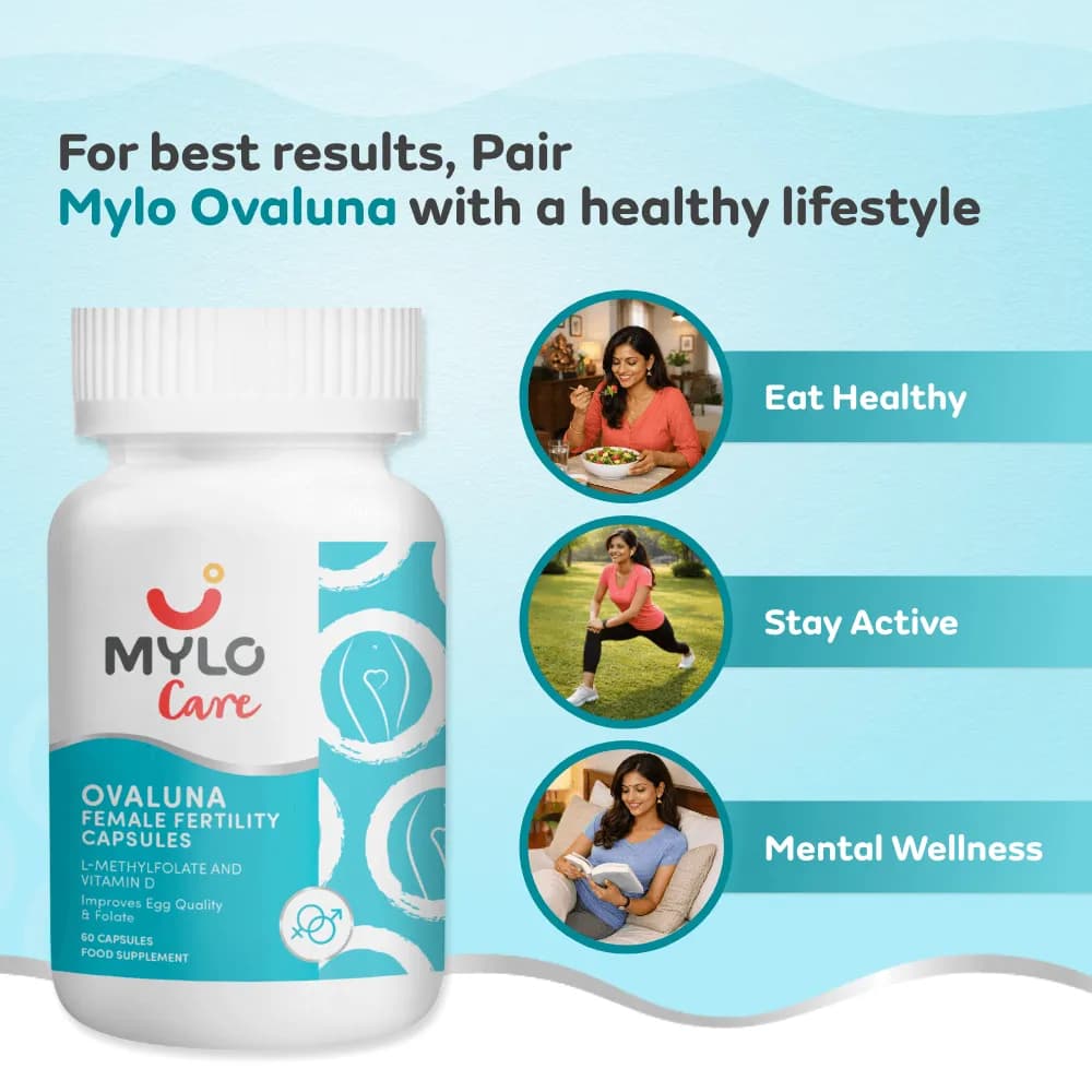 Mylo Ovaluna Conception Fertility Supplements for Women | Prenatal Vitamins | Promote Natural Conception | Improve egg quality, Hormone Balance, Cycle Consistency | Aid Ovulation | 60 Vegetarian Capsules