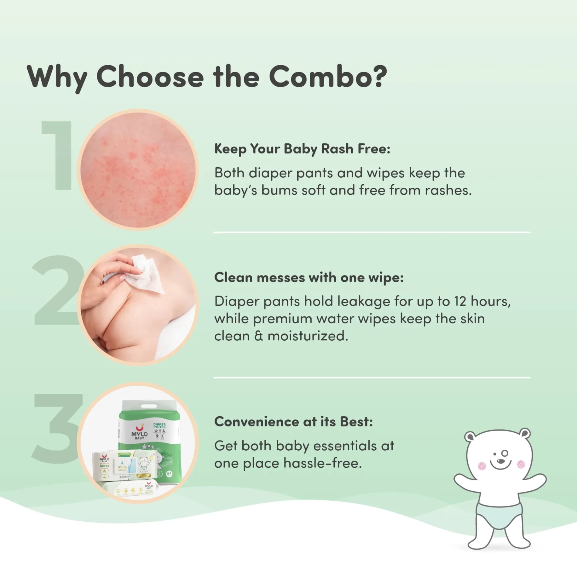 Baby Diaper Pants (S) - Jumbo Pack + Premium Wipes (PO2)