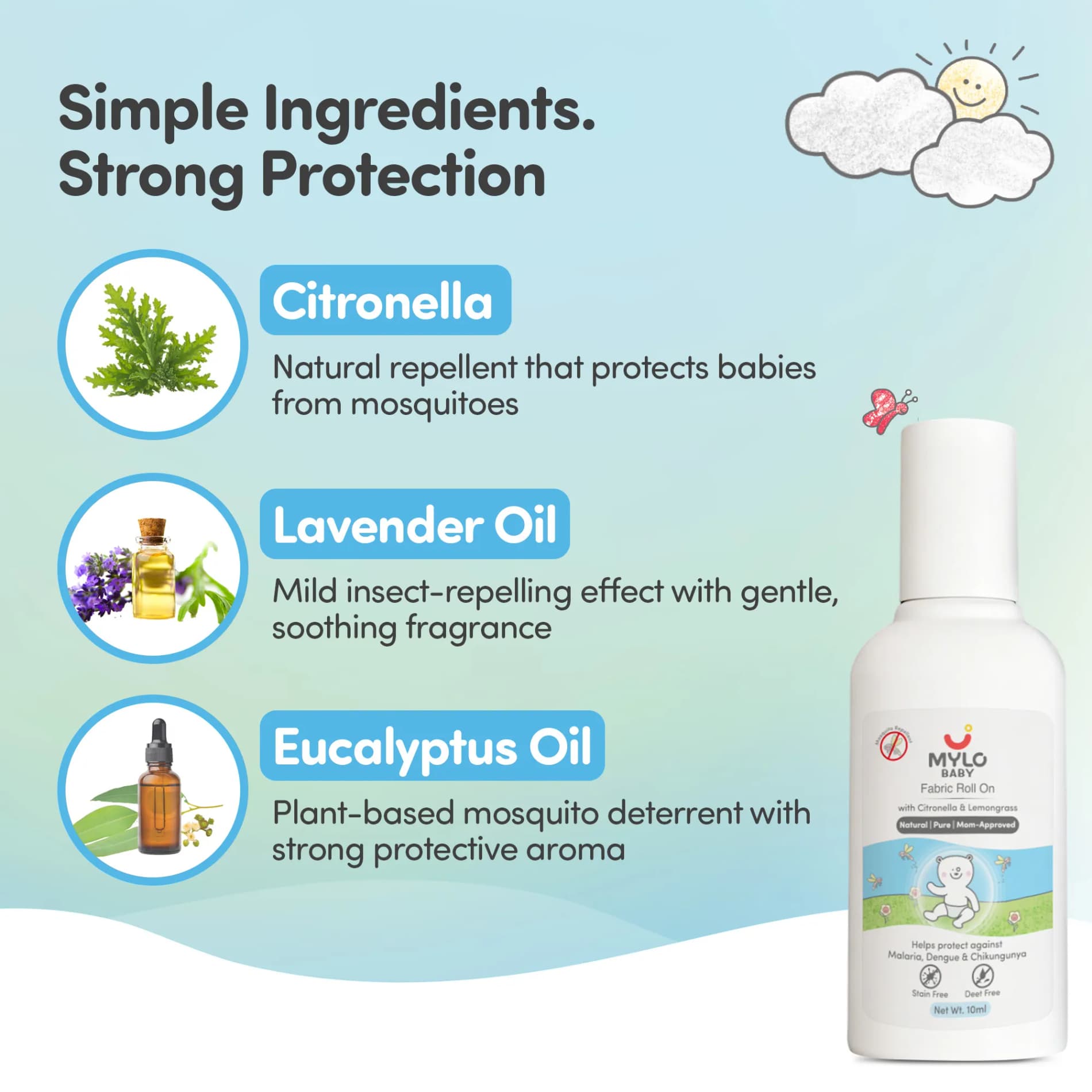 Mylo Baby Mosquito Repellent Fabric Roll-On (10ml)