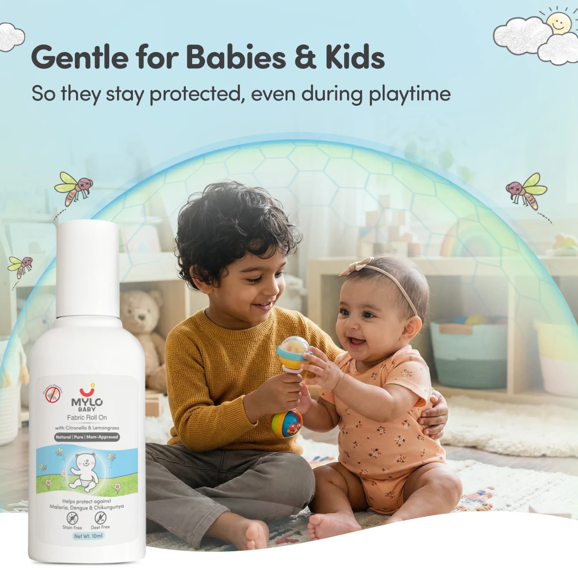 Mylo Baby Mosquito Repellent Fabric Roll-On (10ml)