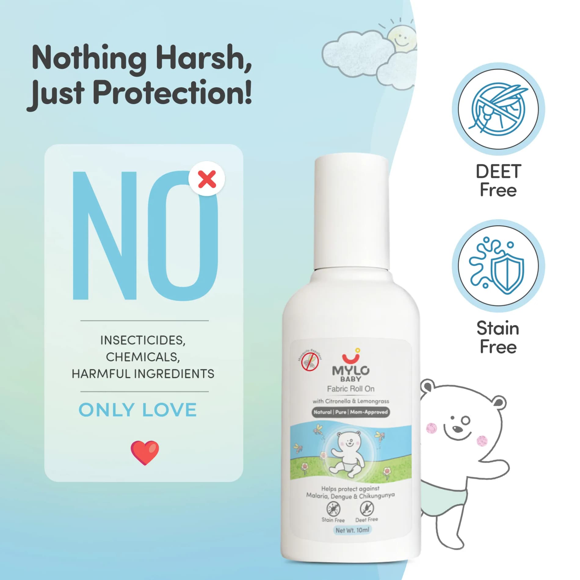 Mylo Baby Mosquito Repellent Fabric Roll-On (10ml)