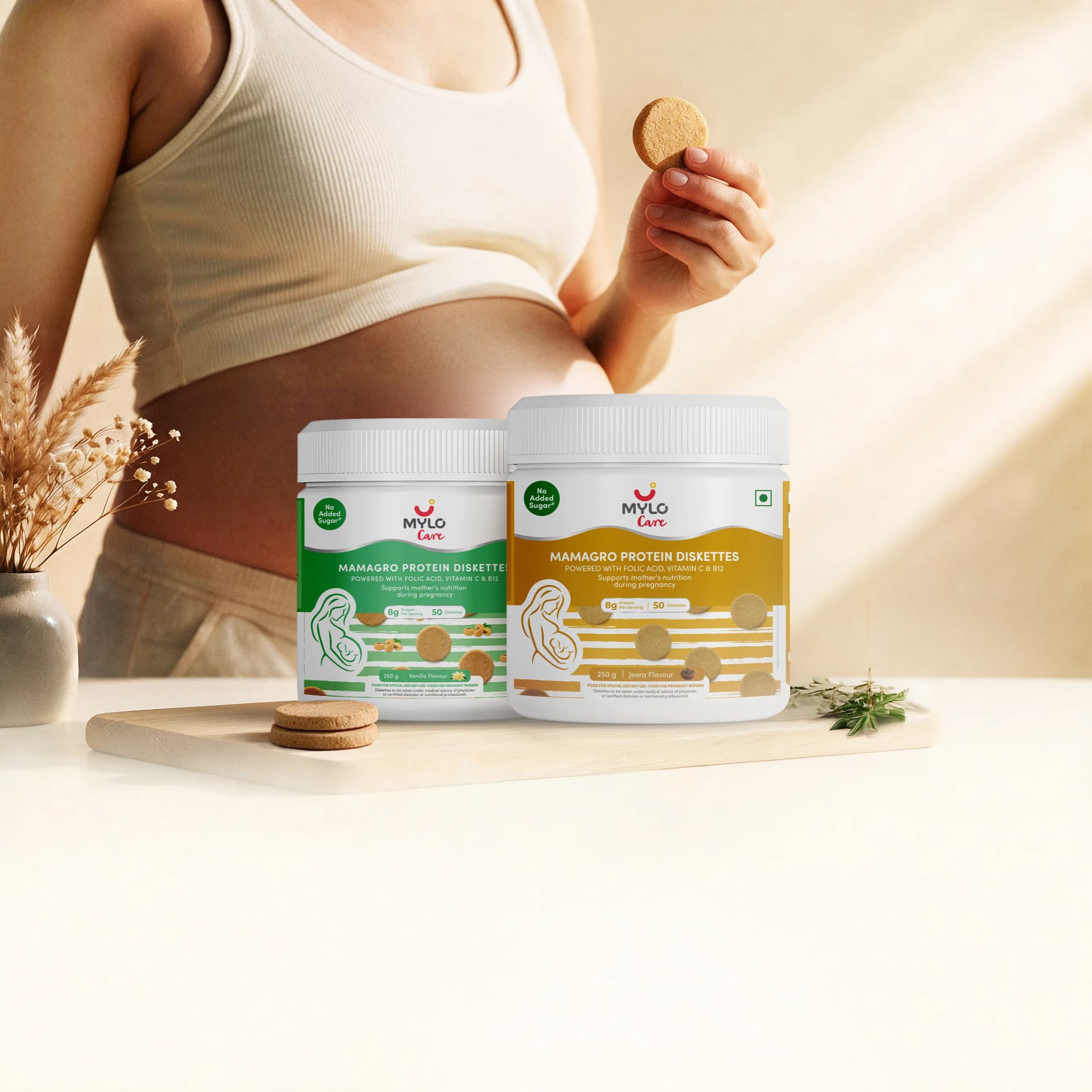 MamaGro™ Protein Diskettes - 500gm (50 Vanilla + 50 Jeera Diskettes)