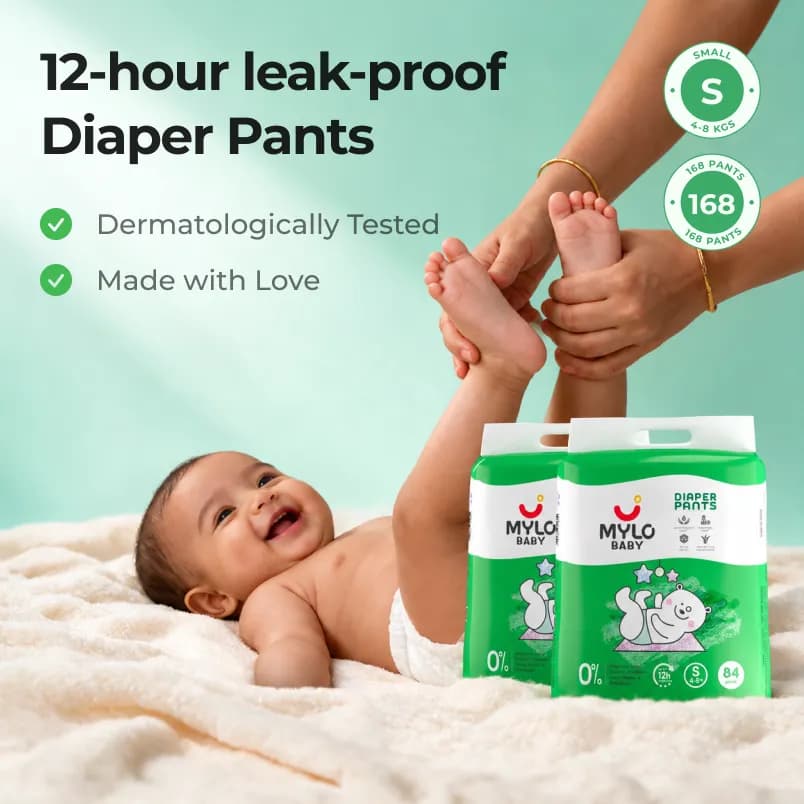 Mylo Baby Diaper Pants Jumbo S Size Pack of 84x2
