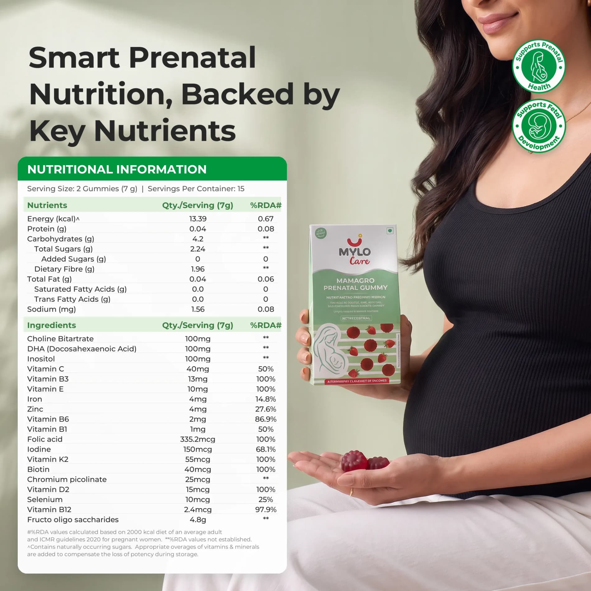 Mylo Care MamaGro Prenatal Gummy - Strawberry Flavour (30 Gummies)