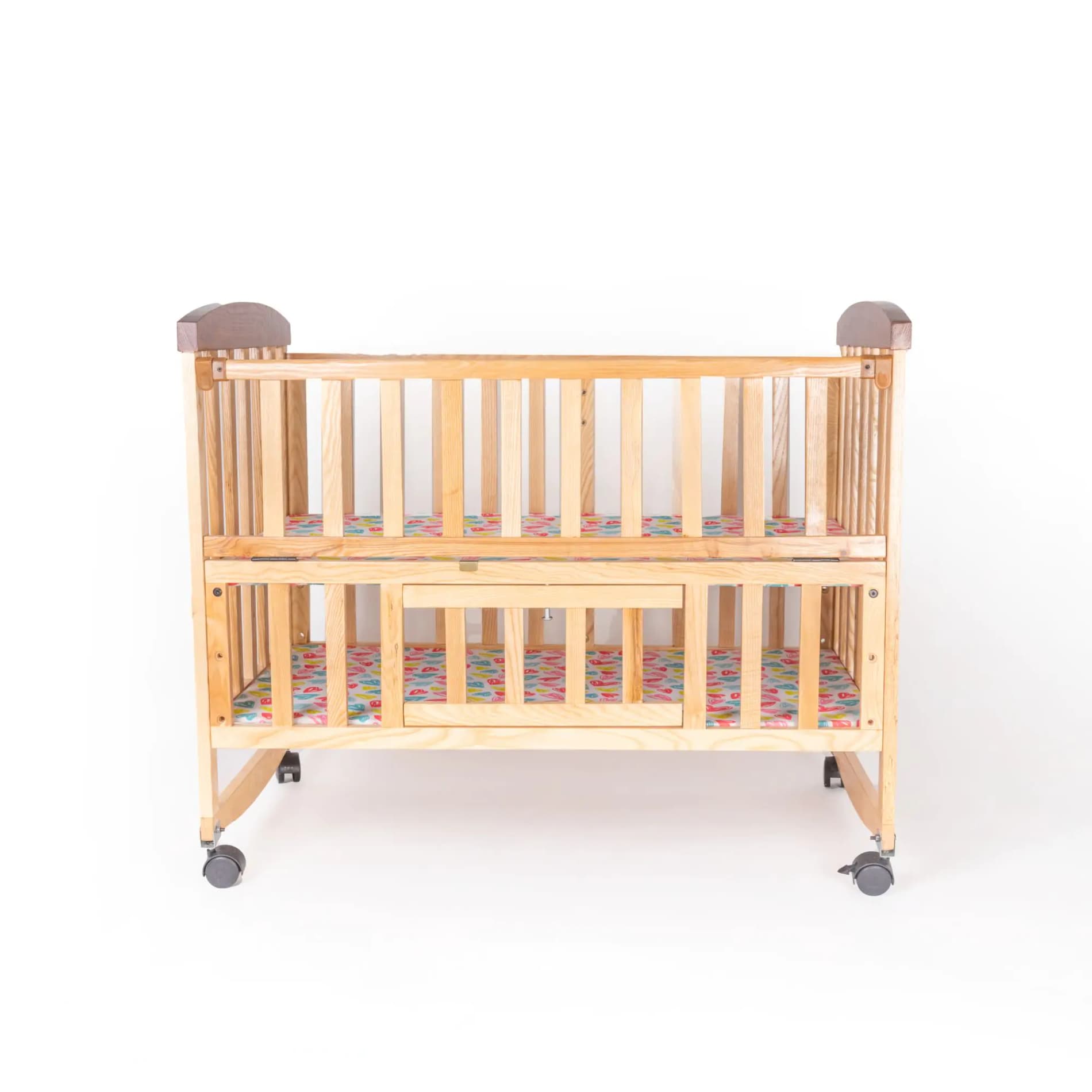 Noah Baby Wooden Cot with Rocker & Wheel