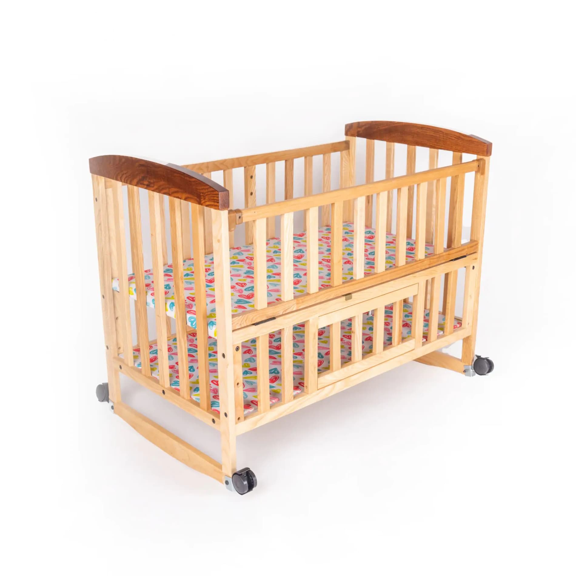 Noah Baby Wooden Cot with Rocker & Wheel