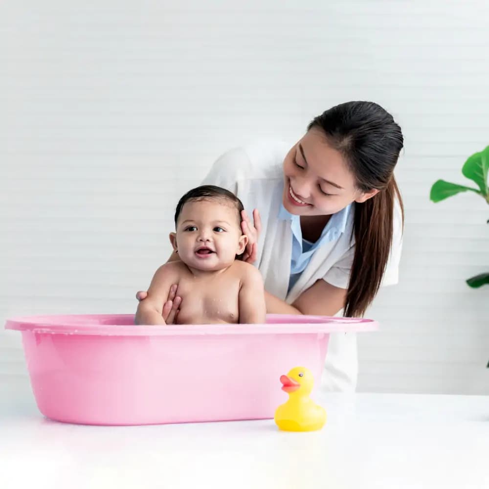 Classic Bear Bathtub for Toddlers | 6 Months to 3 Years | BPA Free | Anti Slip | Pink