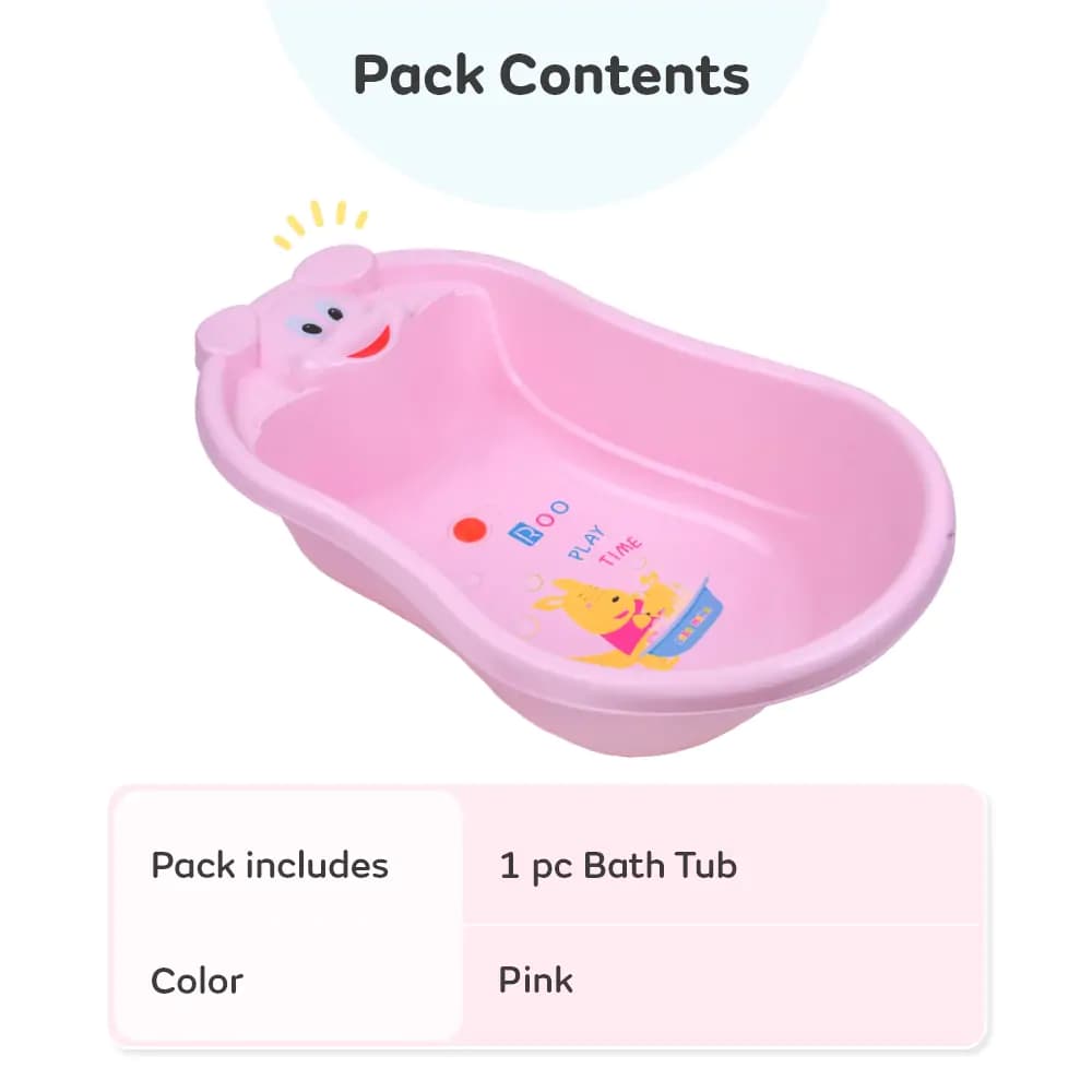 Classic Bear Bathtub for Toddlers | 6 Months to 3 Years | BPA Free | Anti Slip | Pink