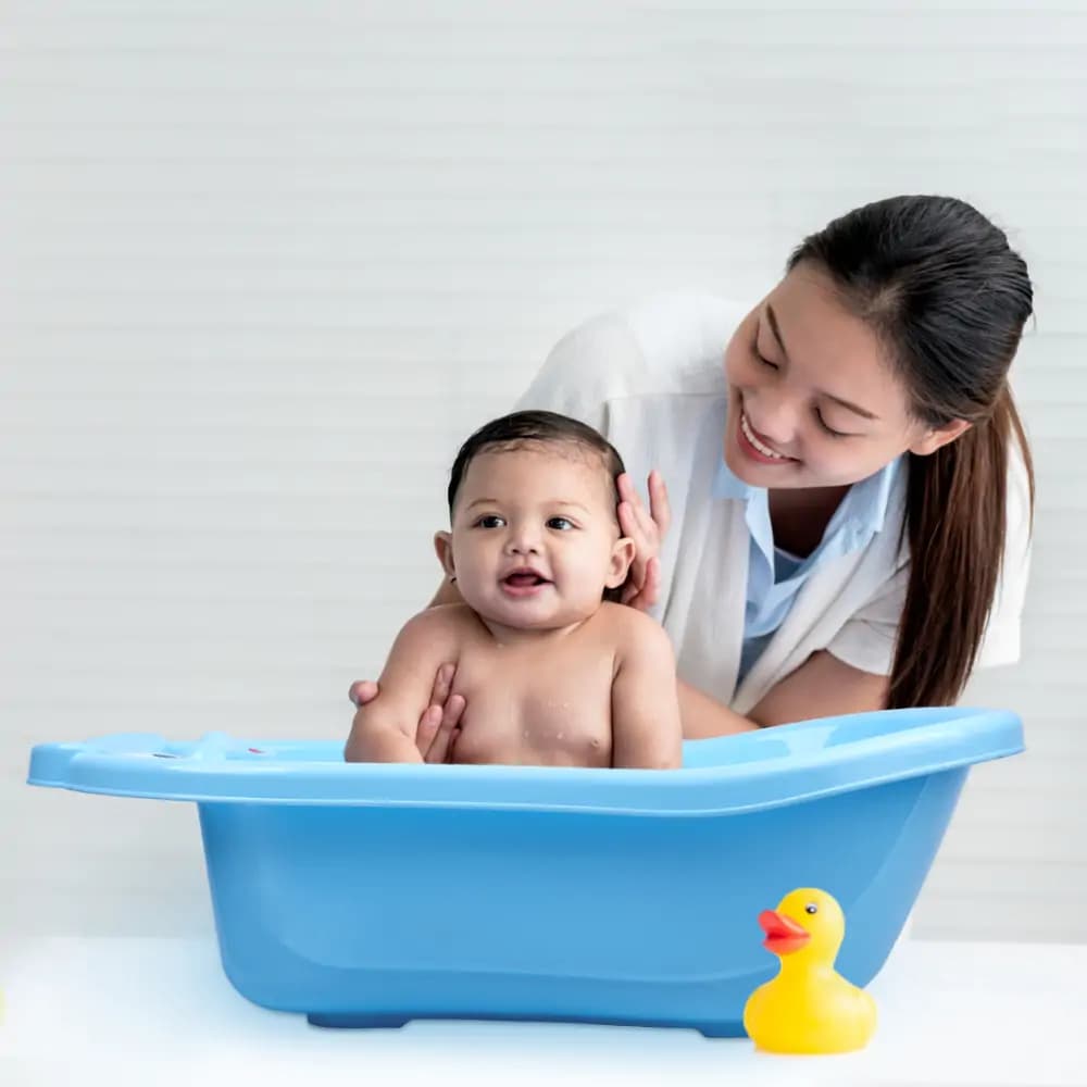 Classic Bear Bathtub for Toddlers | 6 Months to 3 Years | BPA Free | Anti Slip | Blue