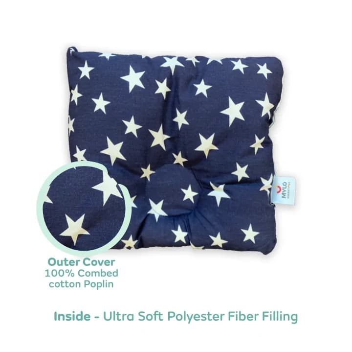 Premium Head Shaping Baby Pillow | Provides Neck Support | Prevents Flat Head Syndrome | Portable & Lightweight | 0-36 Months | Starry Night  MATERIAL 