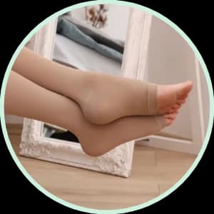 Open Toe Compression Stockings - Knee Length (S)  TIP