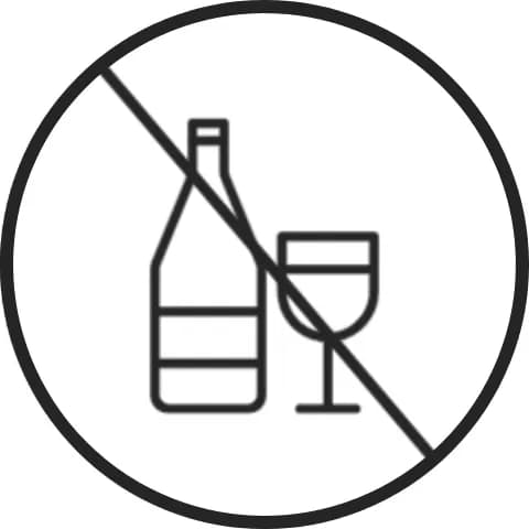 no alcohol
