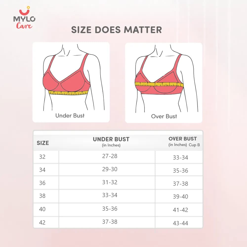 Maternity/Nursing Bras Non-Wired, Non-Padded with free Bra Extender- Classic White 32 C 