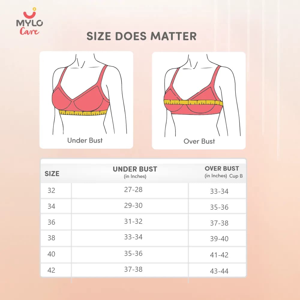 32B- Non-Wired Non-Padded Maternity Bra/Feeding Bra with Free Bra Extender | Supports Growing Breasts | Eases Pumping & Feeding | Sandalwood