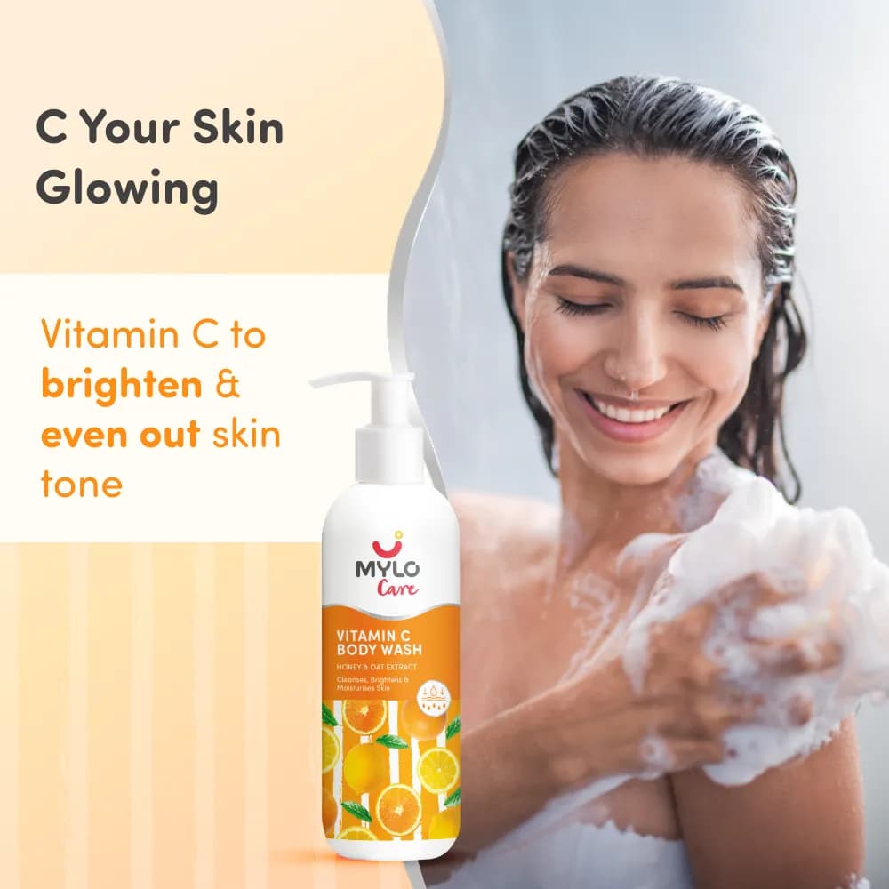Vitamin C Body Wash | Deeply Cleanses & Moisturizes | Brightens & Nourishes Skin | Promotes Skin Repair | Provides Sun Protection  - 275 ml