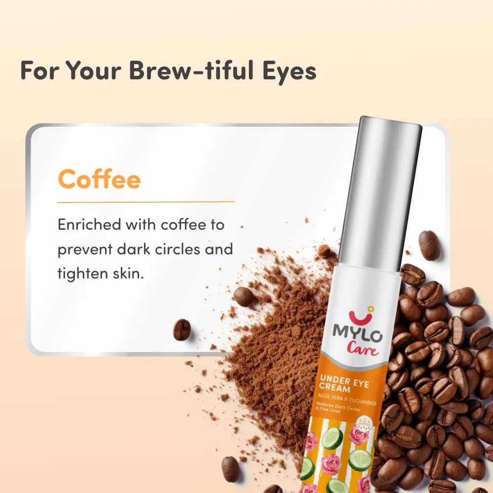 Under Eye Cream for Dark Circles - Hydrates Under Eye Skin | Relieves Puffiness & Tightens Skin | Non-Sticky | Made with Natural Ingredients - 15gm