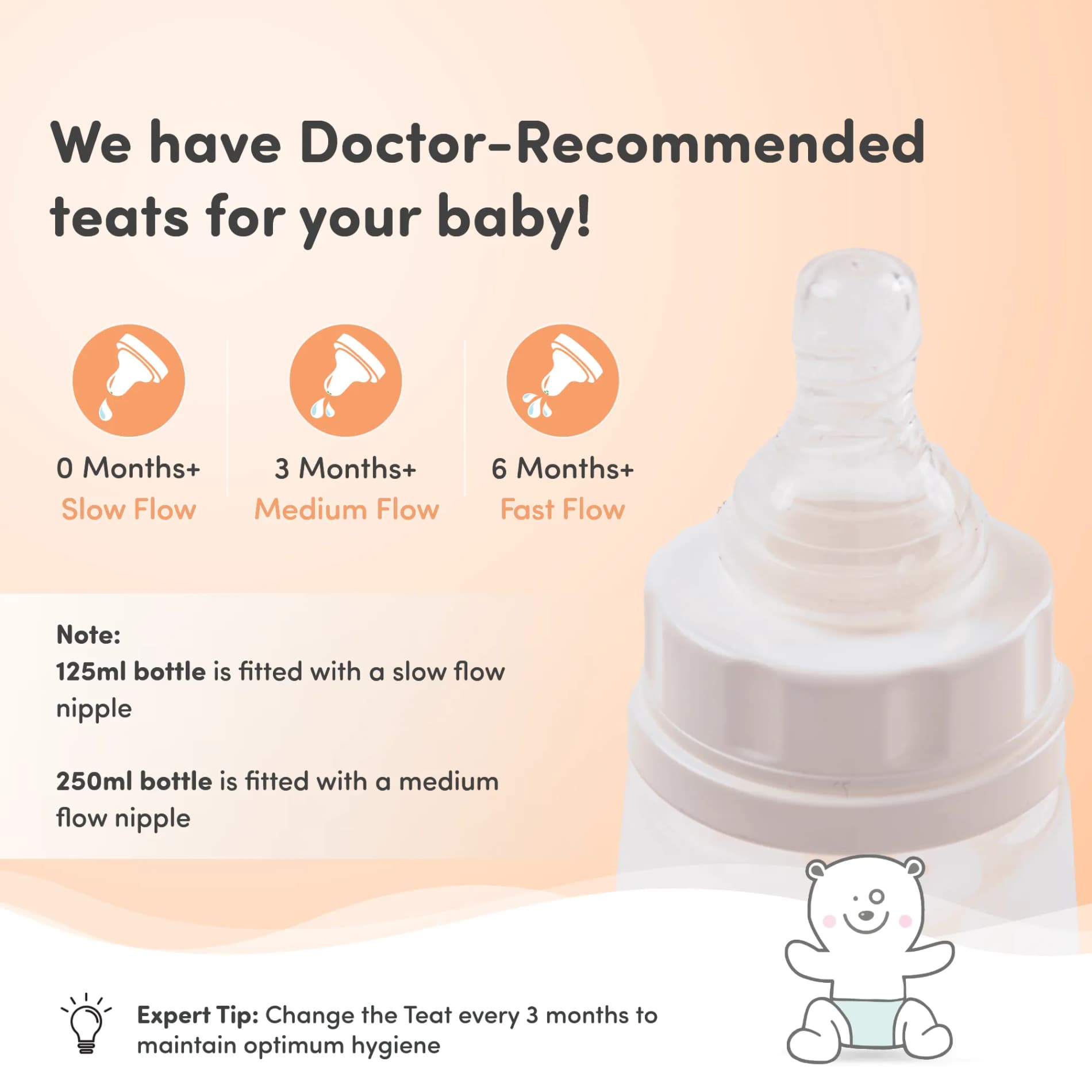 2-in-1 Baby Feeding Bottle | BPA Free with Anti-Colic Nipple & Spoon | Feels Natural Baby Bottle | Easy Flow Neck Design - Giraffe 250ml