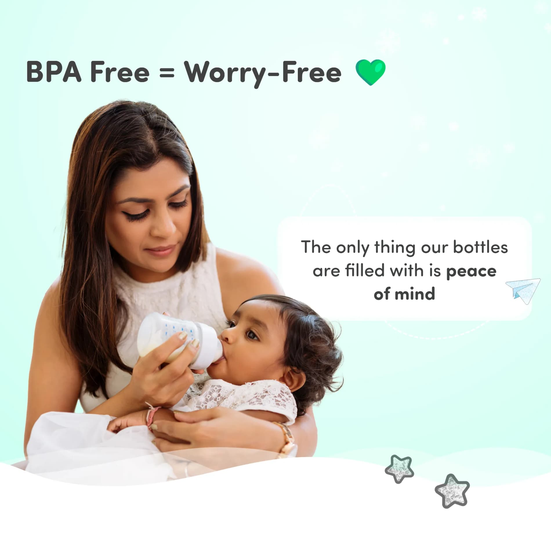 2-in-1 Baby Feeding Sipper Bottle | BPA Free with Anti-Colic Nipple | Feels Natural Baby Bottle | Easy Flow Neck Design - Green 125ml