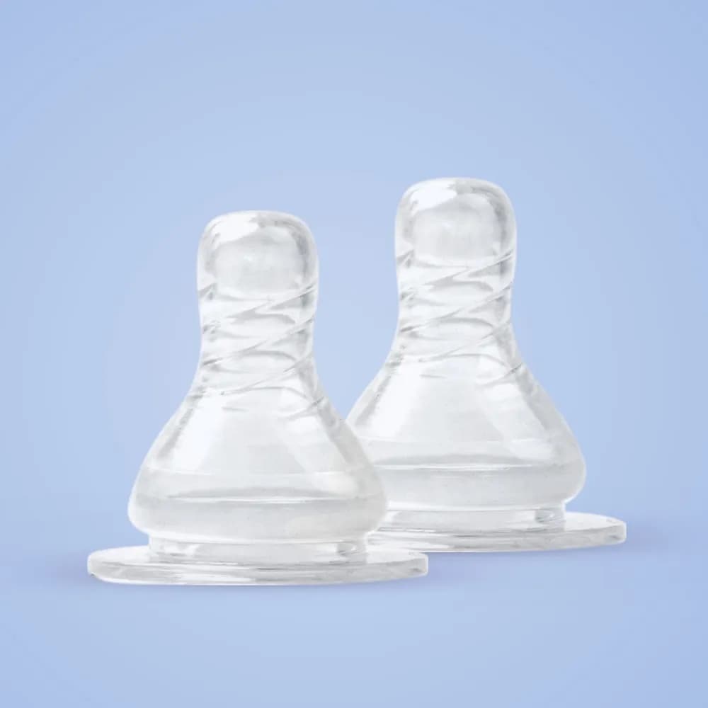 Anti Colic Slow (S) Flow Grooved Baby Nipple - Pack of 2