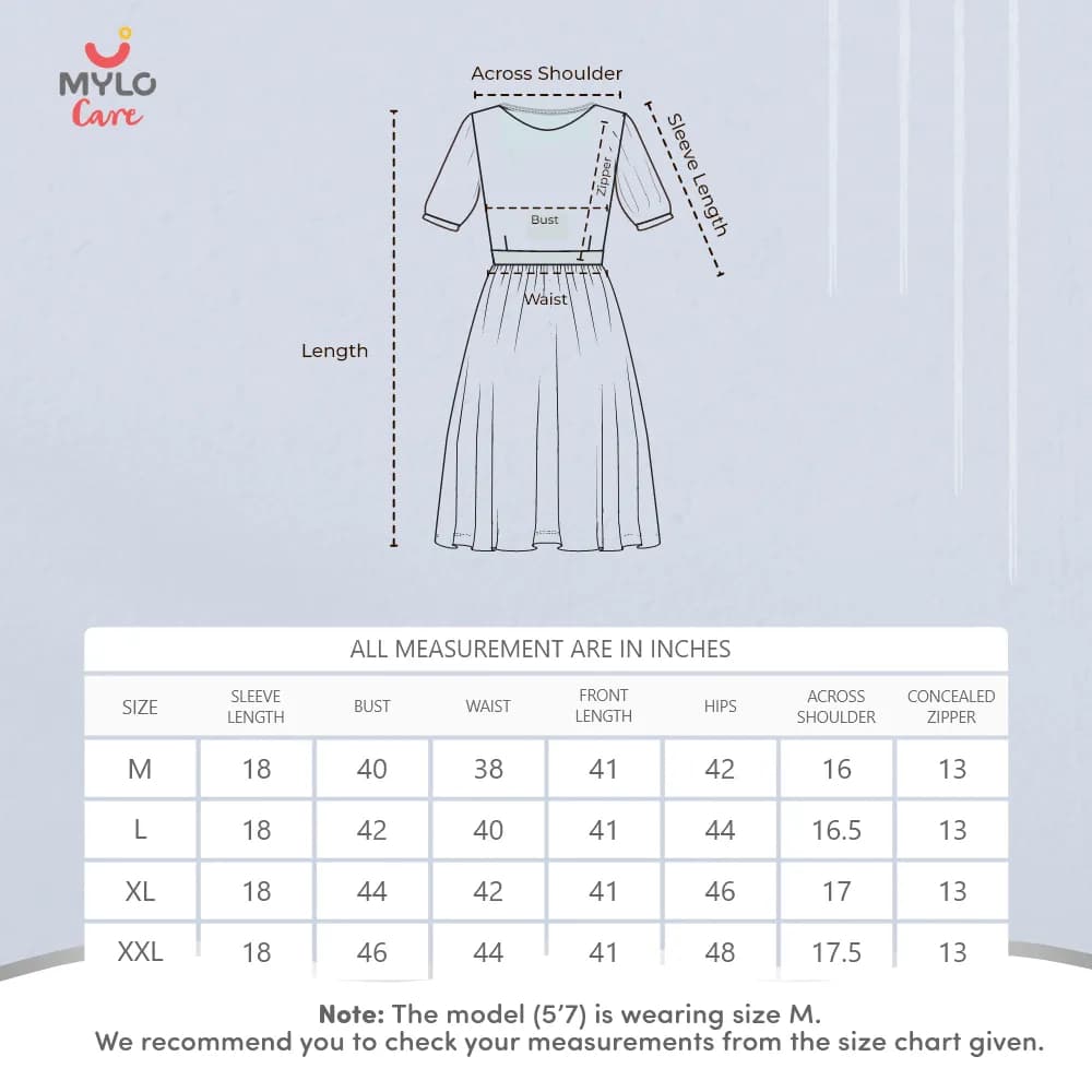 Maternity Dress - M - Geometric - Blue