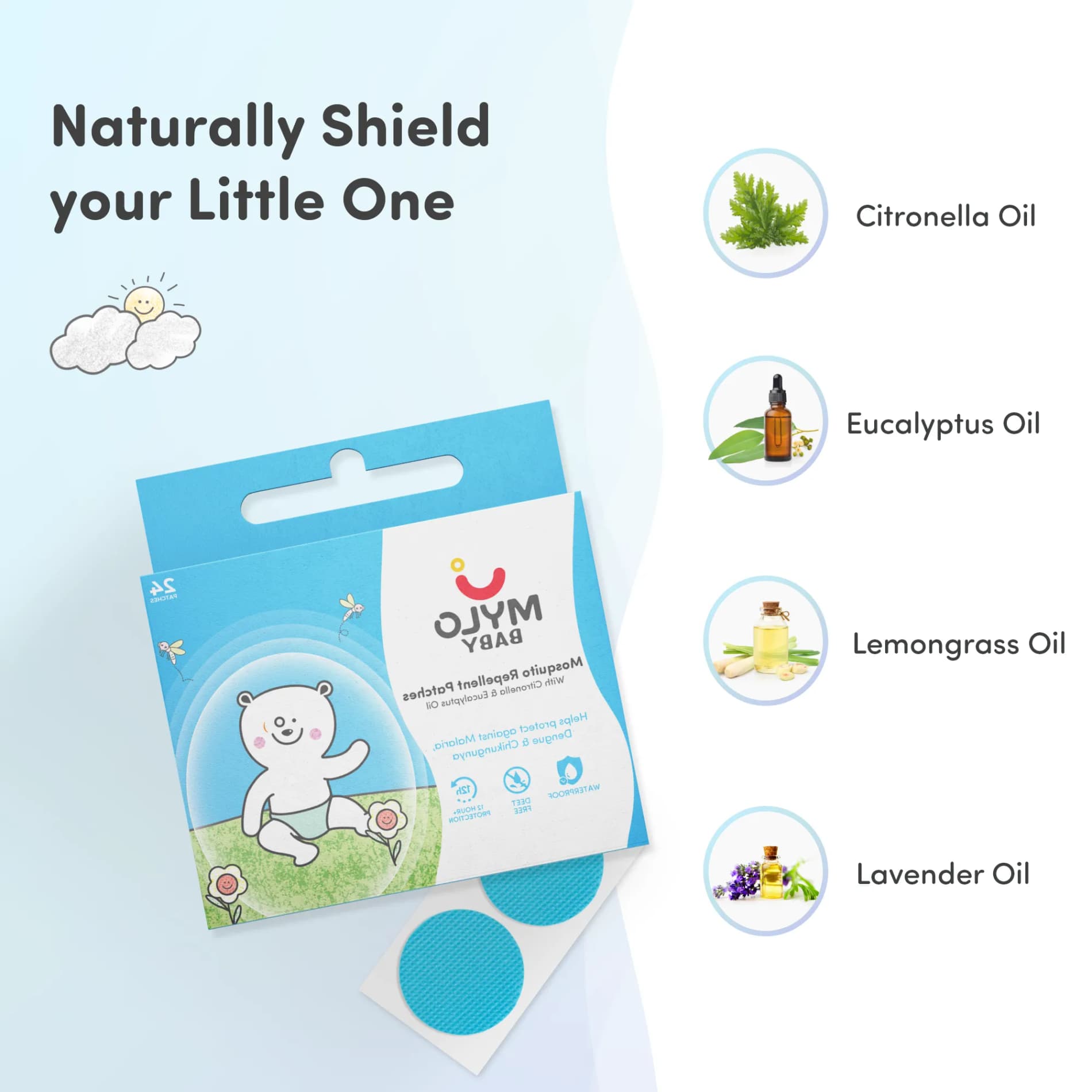 Gentle Baby Wipes With Lid  (Pack of 2)  + Mosquito Patches (Pack of 24)