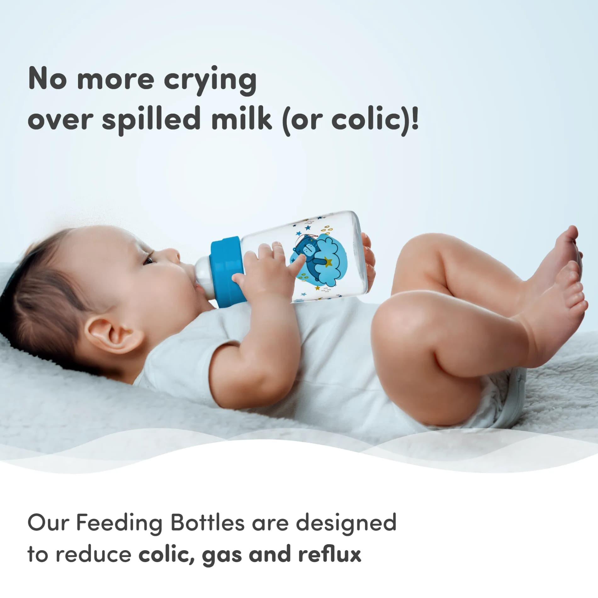 2-in-1 Baby Feeding Bottle | BPA Free with Anti-Colic Nipple & Spoon | Easy Flow Neck Design - Bear & Giraffe 125ml & 250ml