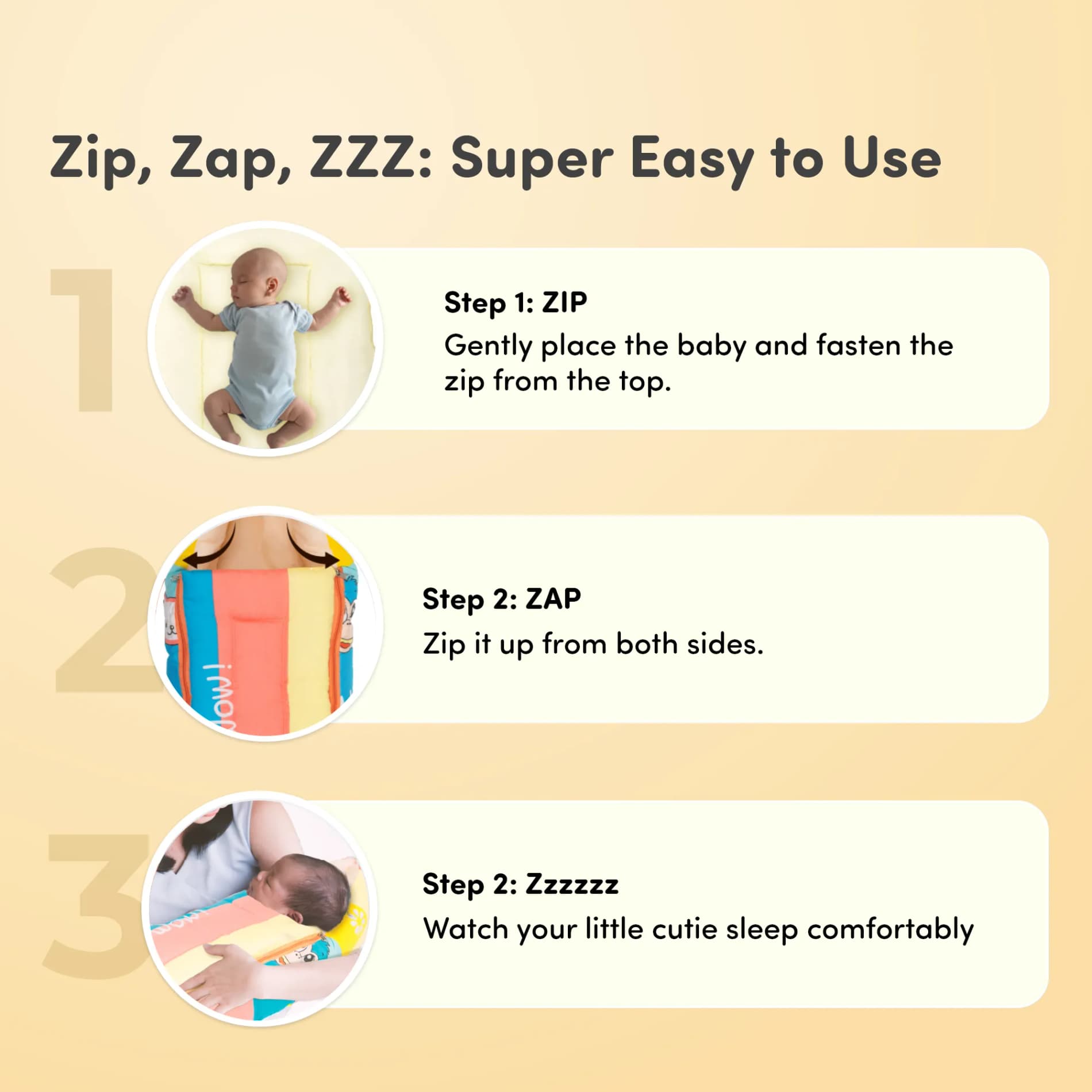Baby 4–in-1 Soft & Snuggly Baby Sleeping Bag/Baby Carry Nest with 3-way Zip Opening | Soft & Breathable | Head-to-toe comfort - Magical Rainbow
