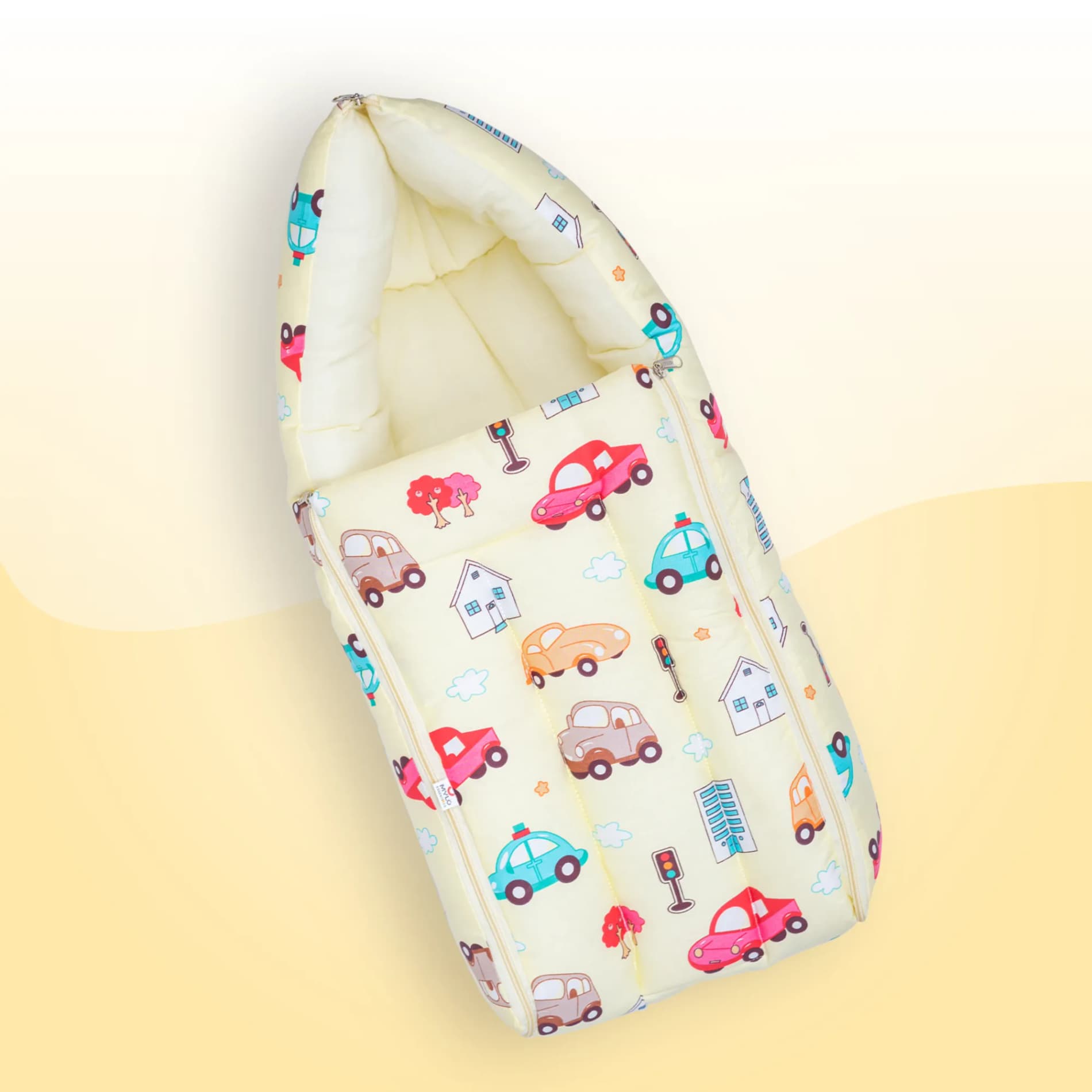 Baby 4–in-1 Soft & Snuggly Baby Sleeping Bag/Baby Carry Nest with 3-way Zip Opening | Soft & Breathable | Head-to-toe comfort - Kids Car