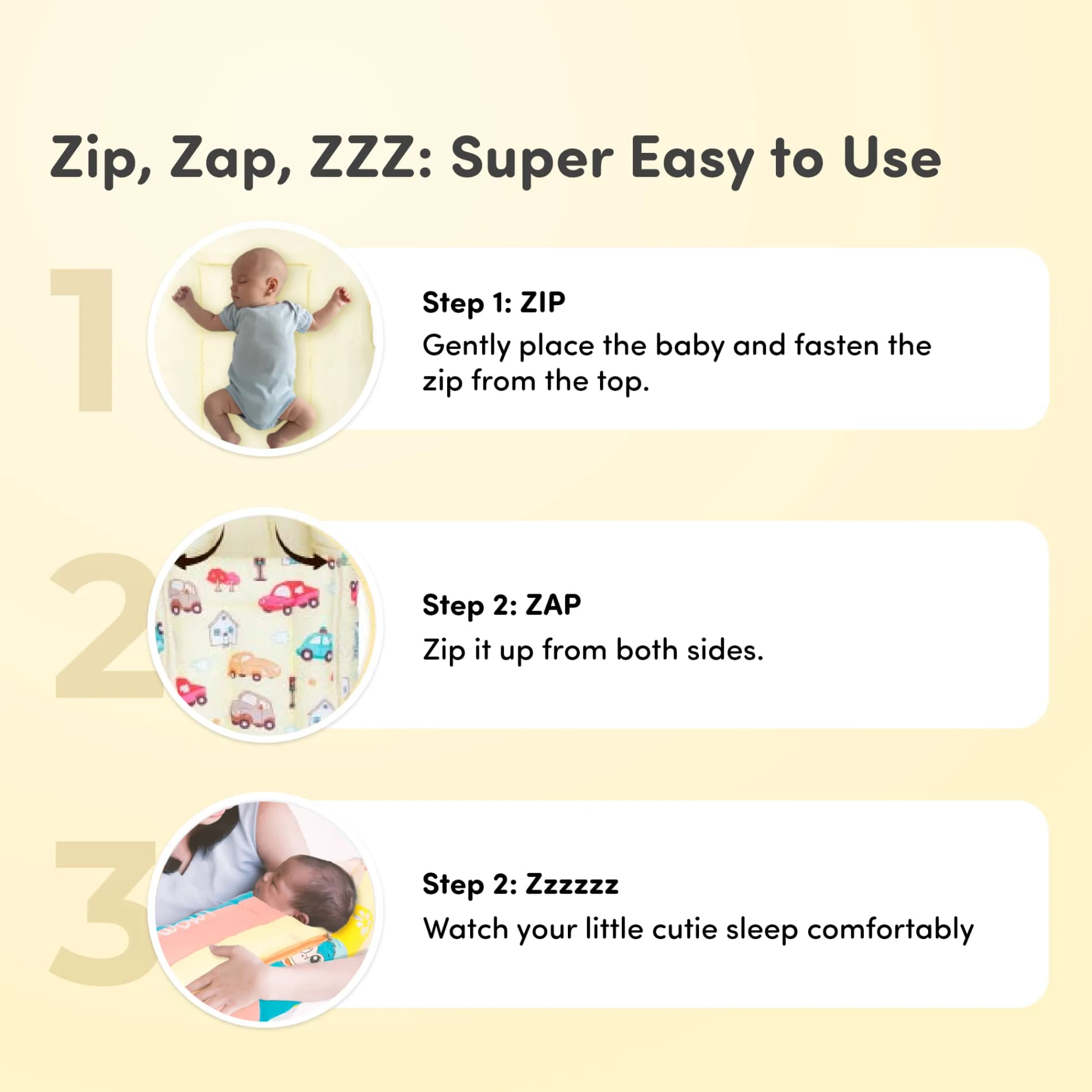 Baby 4–in-1 Soft & Snuggly Baby Sleeping Bag/Baby Carry Nest with 3-way Zip Opening | Soft & Breathable | Head-to-toe comfort - Kids Car