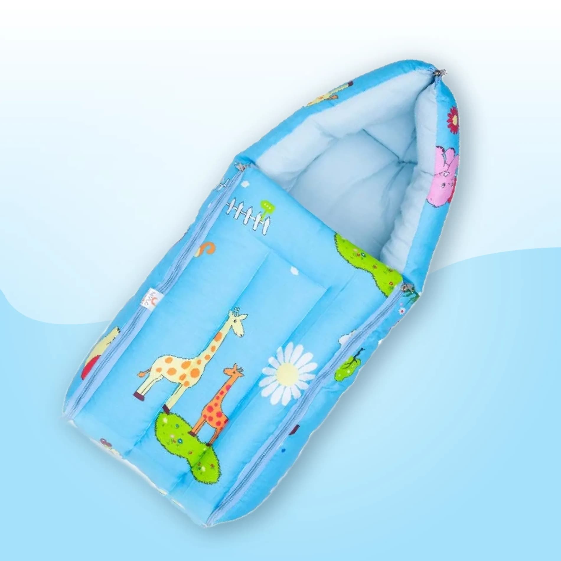 Baby 4–in-1 Soft & Snuggly Baby Sleeping Bag/Baby Carry Nest with 3-way Zip Opening | Soft & Breathable | Head-to-toe comfort - Alpha Baby