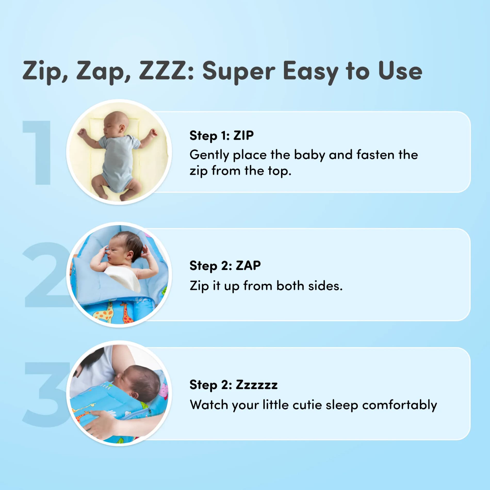 Baby 4–in-1 Soft & Snuggly Baby Sleeping Bag/Baby Carry Nest with 3-way Zip Opening | Soft & Breathable | Head-to-toe comfort - Alpha Baby