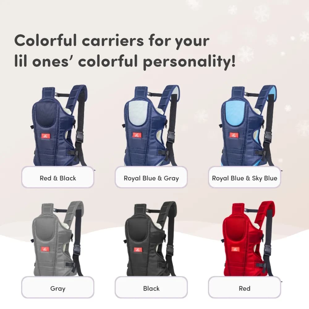 Premium Baby Carrier Bag for 6-15 Months | 3 Comfortable Carrying Positions | Ergonomically Designed | Lightweight & Adjustable - Royal Blue