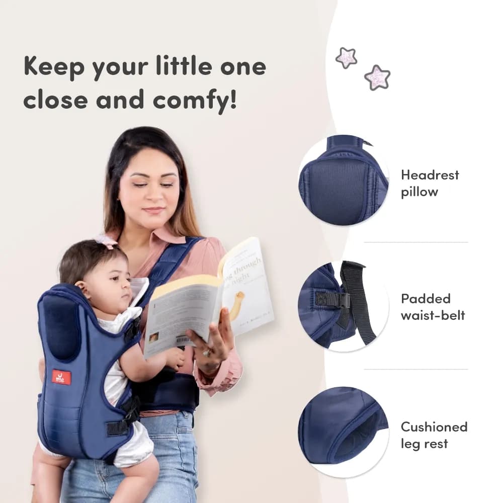 Premium Baby Carrier Bag for 6-15 Months | 3 Comfortable Carrying Positions | Ergonomically Designed | Lightweight & Adjustable - Royal Blue