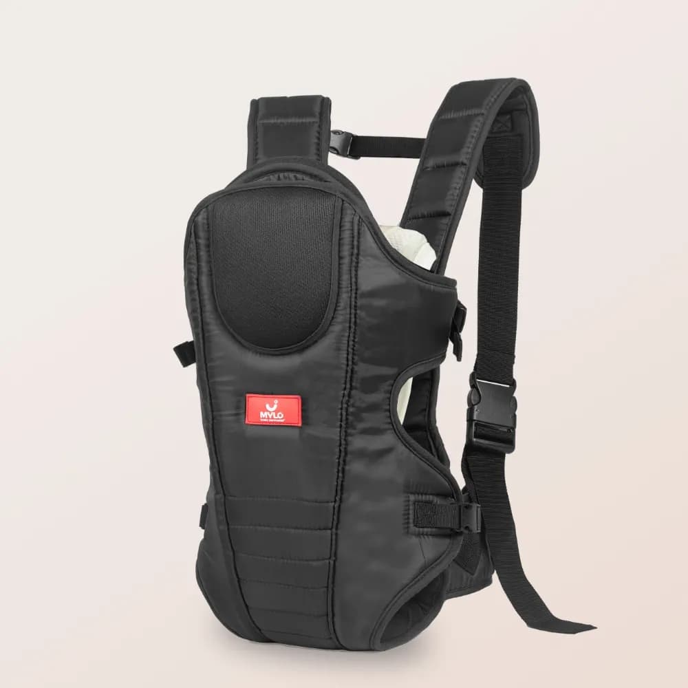 Premium Baby Carrier Bag for 6-15 Months | 3 Comfortable Carrying Positions | Ergonomically Designed | Lightweight & Adjustable - Black