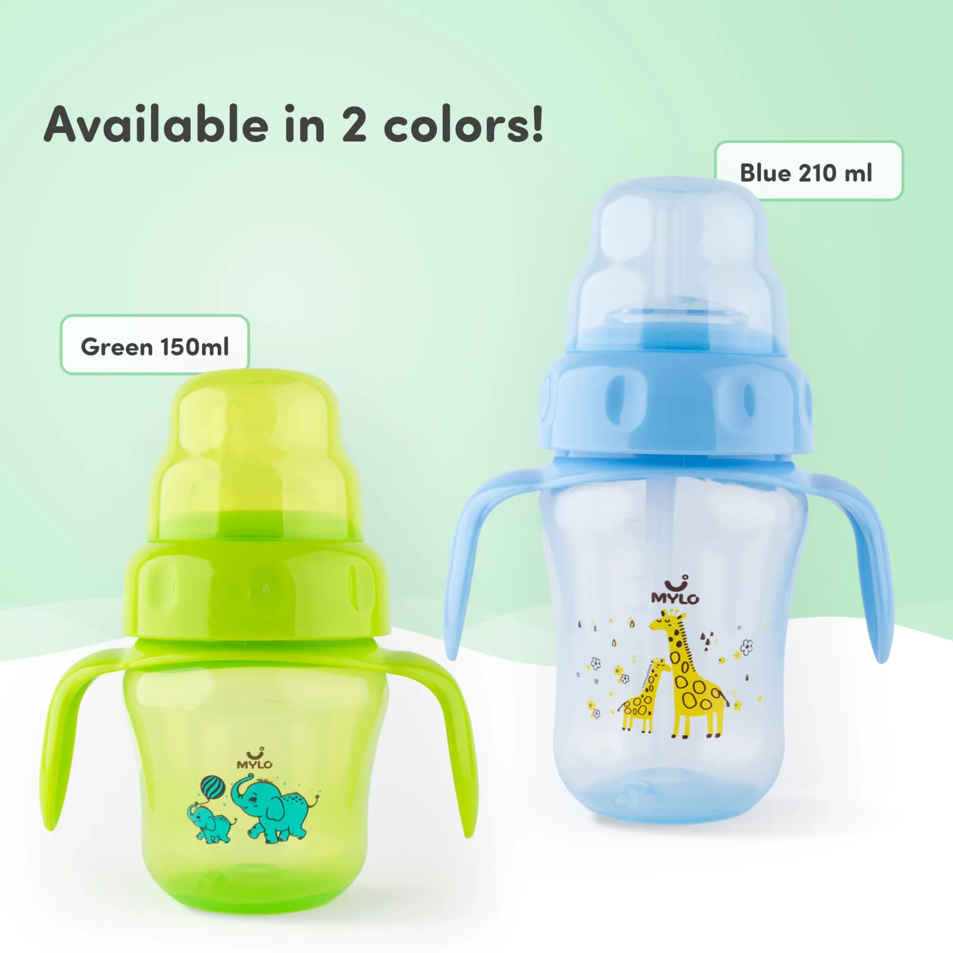 Baby Sipper | 2-in-1 Convertible Sipper with Spout & Straw | Sipper Bottle for Kids - 150ml - BPA-Free (Green)