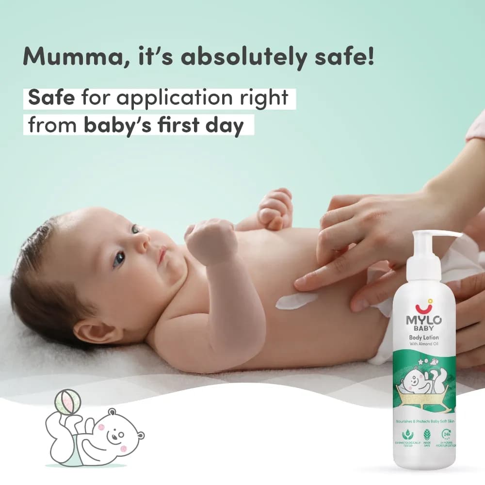Baby Body Lotion | Made Safe Certified | Dermatologically Tested | Long Lasting 24 Hours Moisturization| Soothes Dryness - 100 ml