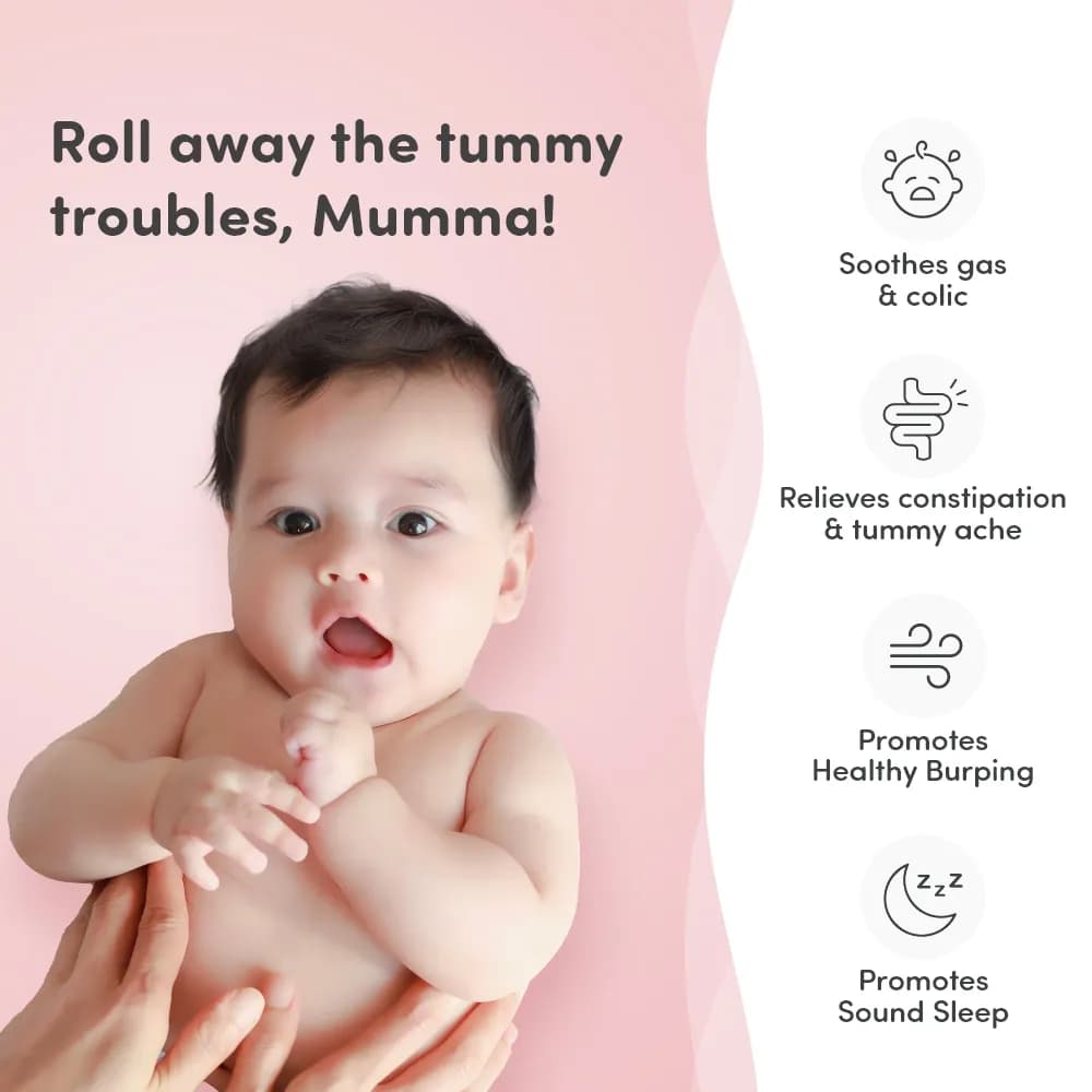 Tummy Roll On For Baby | Made Safe Australia Certified | Relieves Gas & Colic | Promotes Healthy Burping | Reduces Acid Reflux | 40 ml