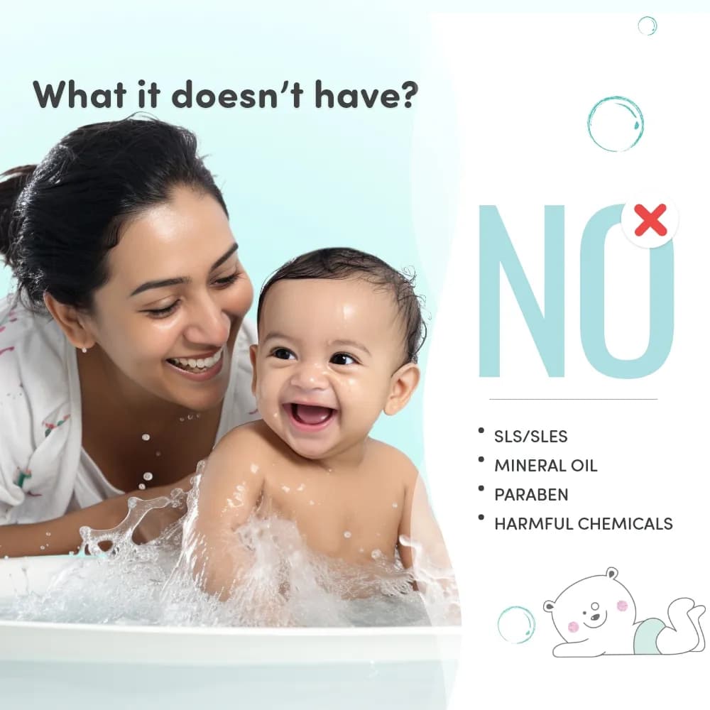 Baby Shampoo and Body Wash | Gentle Cleansing Head-to-Toe | Tear Free Formulation | Retains Natural Moisture | Dermatologically Tested | Made Safe Certified- 200 ml - Pack of 2