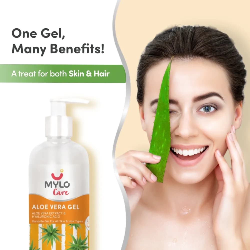 Aloe Vera Gel with 99% Organic Aloe Vera | Nurtures Skin & Hair | Reduces Suntan | Soothes Burns | Enhances Hair Resilience (300 ml)