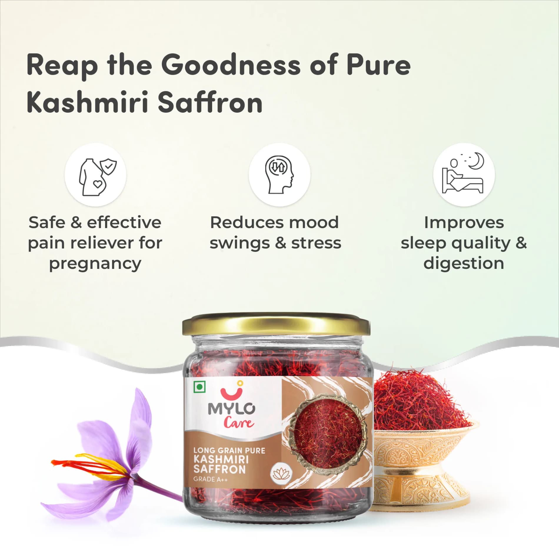 Pregnancy Wellness Super Saver Combo - Stretch Marks Cream for Women 100g + Long Grain Pure Saffron for Pregnant Women (Kesar) - 2g