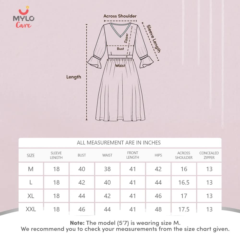 Maternity Dresses For Women with Both Side Zipper For Easy Feeding | Adjustable Belt for Growing Belly | Maxi Nighty Dress | Pink Peony | L