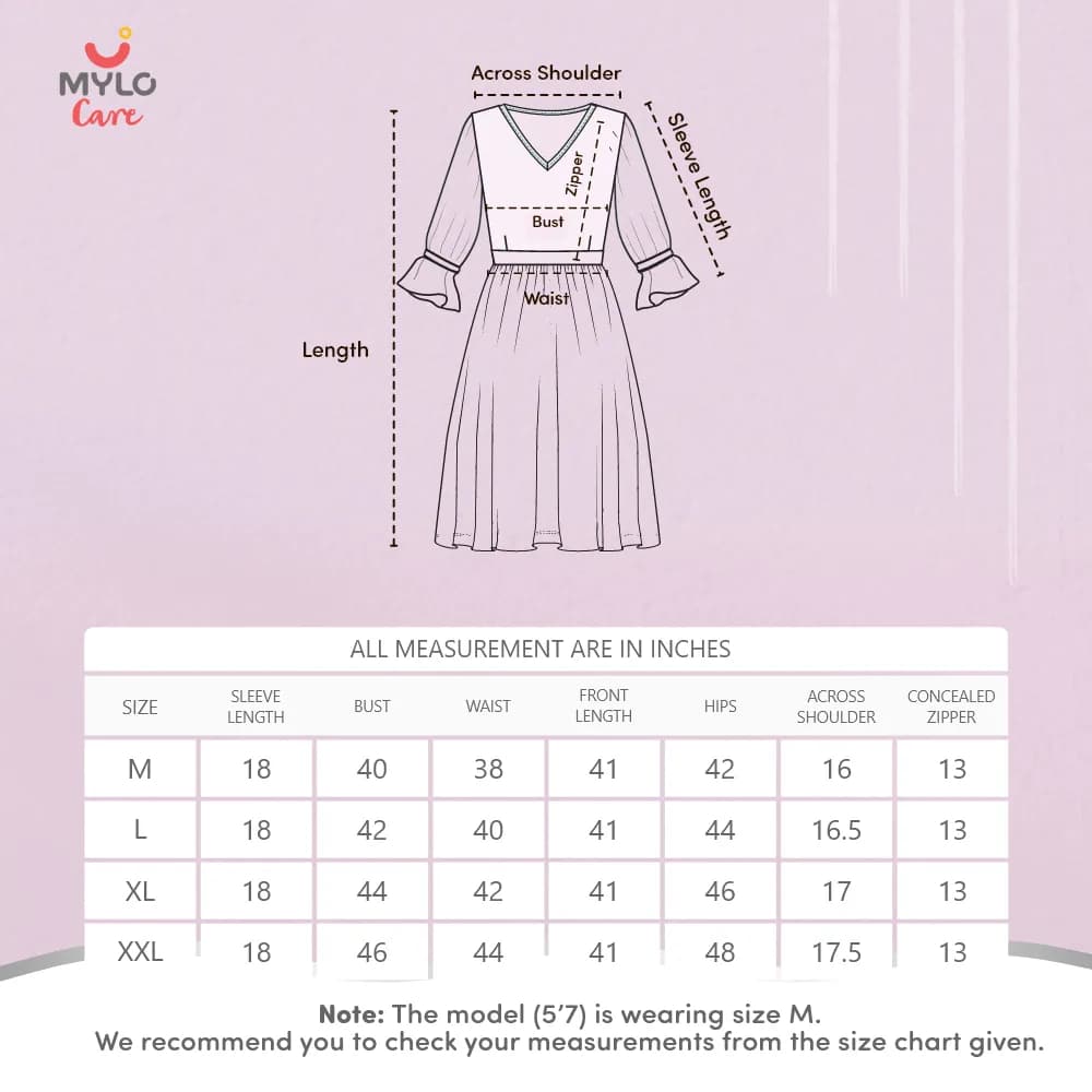 Maternity Dresses For Women with Both Side Zipper For Easy Feeding | Adjustable Belt for Growing Belly | Maxi Nighty Dress | Pink Rose | L