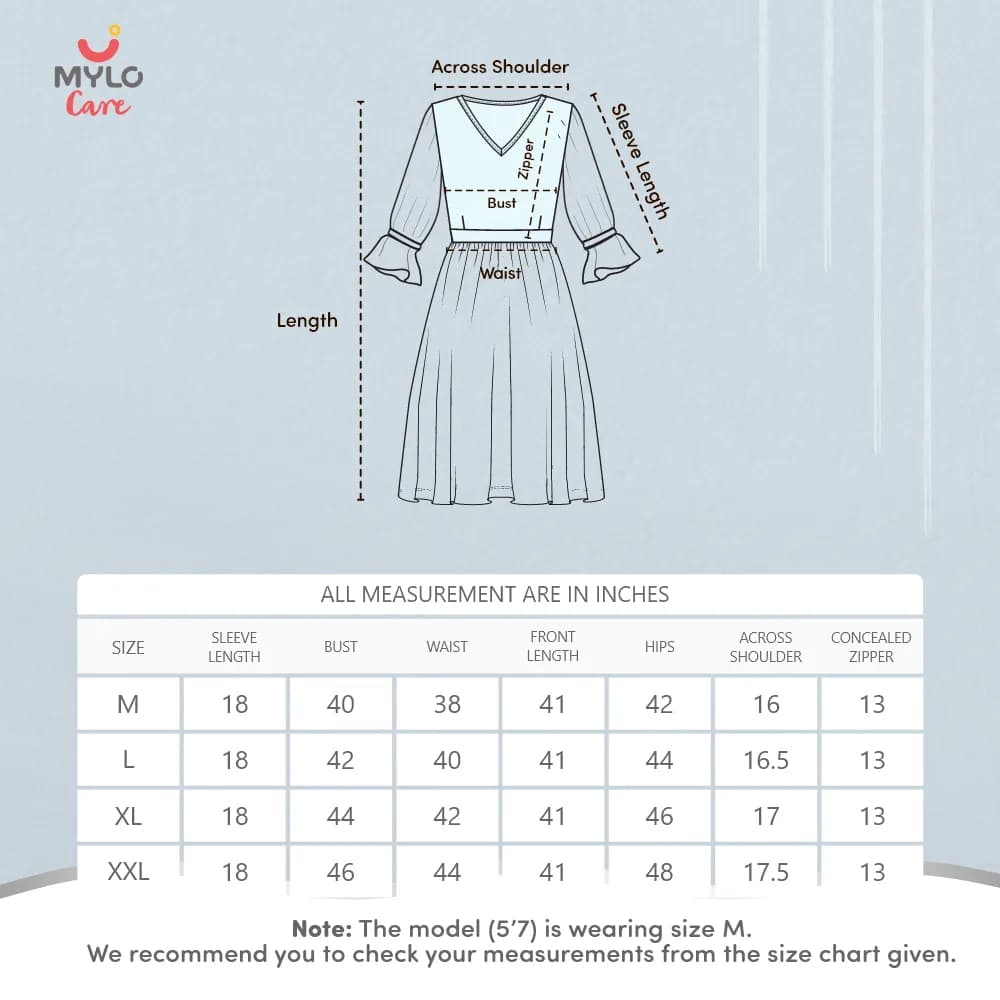 Maternity Dresses For Women with Both Side Zipper For Easy Feeding | Adjustable Belt for Growing Belly | Maxi Nighty Dress | Blue Rose | L