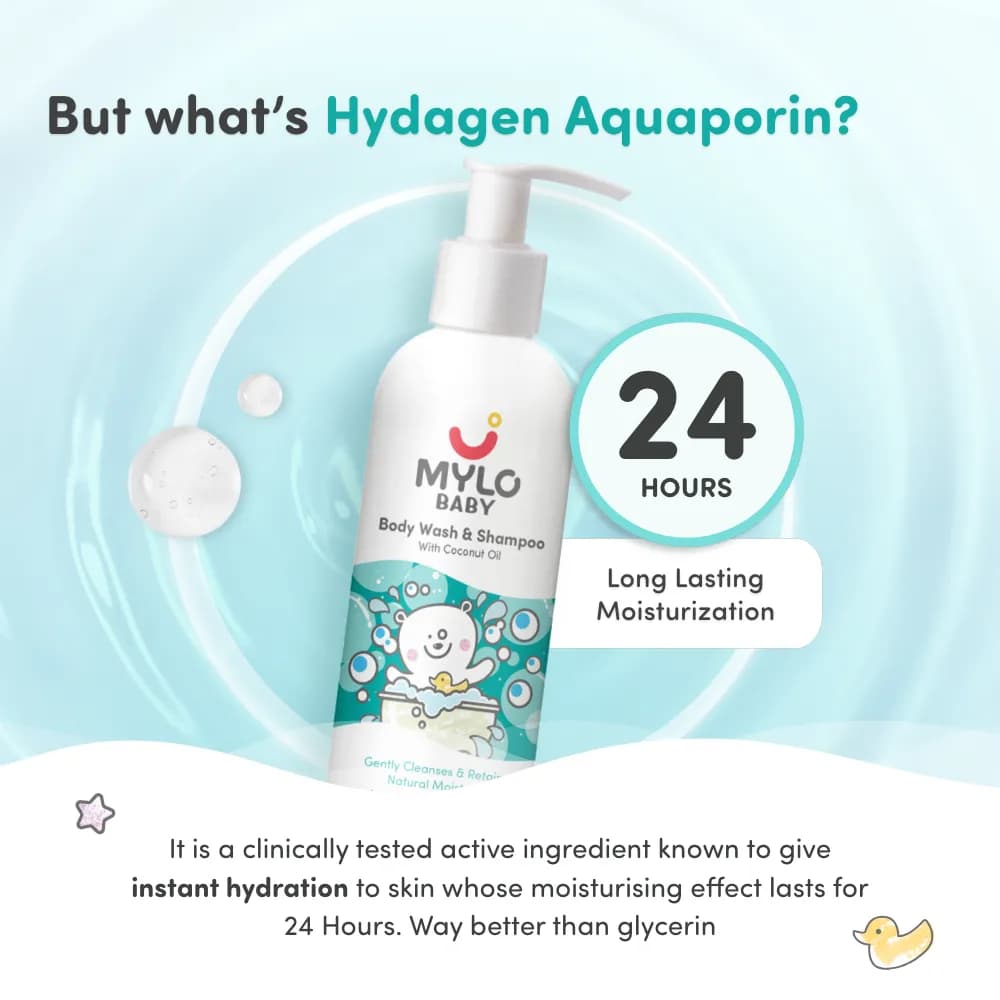 Baby Shampoo and Body Wash | Gentle Cleansing Head-to-Toe | Tear Free Formulation | Retains Natural Moisture | Dermatologically Tested | Made Safe Certified- 200 ml