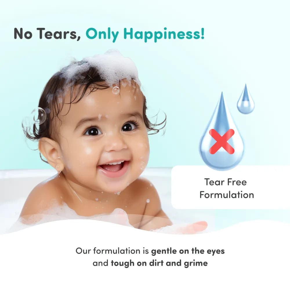 Baby Shampoo and Body Wash | Gentle Cleansing Head-to-Toe | Tear Free Formulation | Retains Natural Moisture | Dermatologically Tested | Made Safe Certified- 200 ml