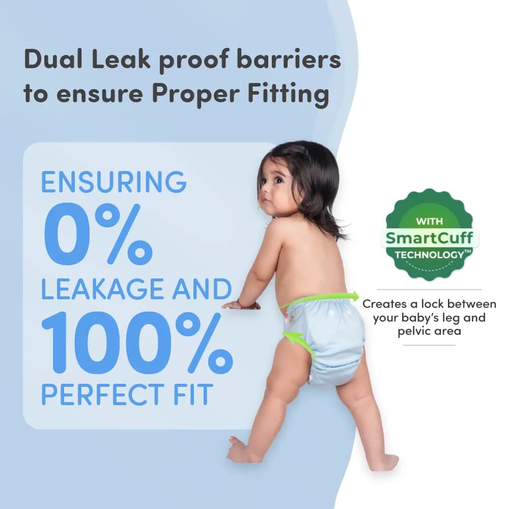Adjustable Washable & Reusable Cloth Diaper With Dry Feel, Absorbent Insert Pad (3M-3Y) | Oeko-Tex Certified | Prevents Rashes - Assorted Colors - Pack of 4