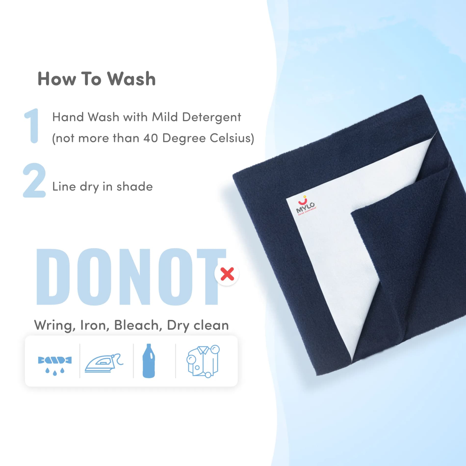 Waterproof Extra Absorbent Baby Dry Sheet & Bed Protector | Guards Against Spills, Stains & Nappy Leaks | Foldable & Portable - (M) (Blue & Red) - Pack of 2