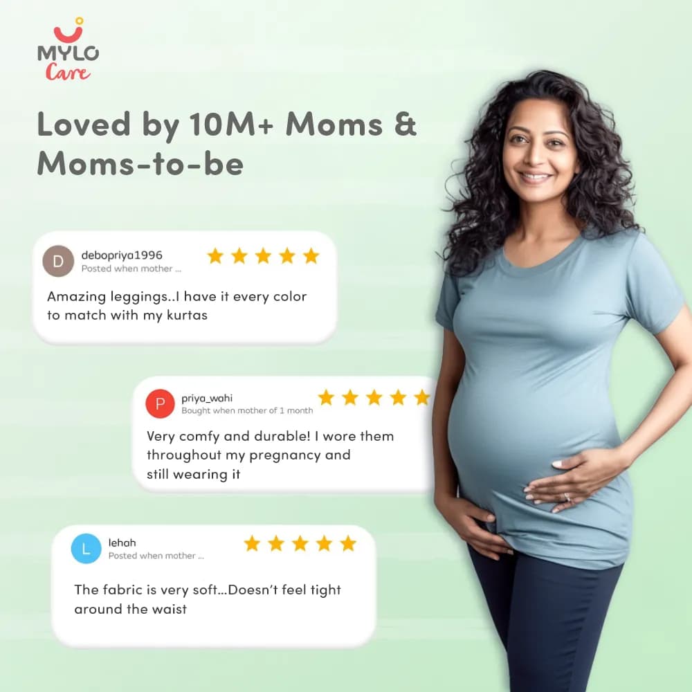 Stretchable Maternity Leggings for Women | Comfortable, Soft & Gentle on the Skin | Ideal for Pre & Post Delivery - Dark Grey - L